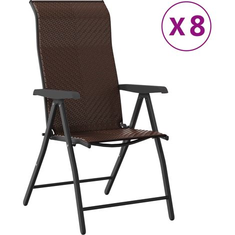 Maison Exclusive - Sedie Pieghevoli da Giardino 8 pz Marroni in Polyrattan
