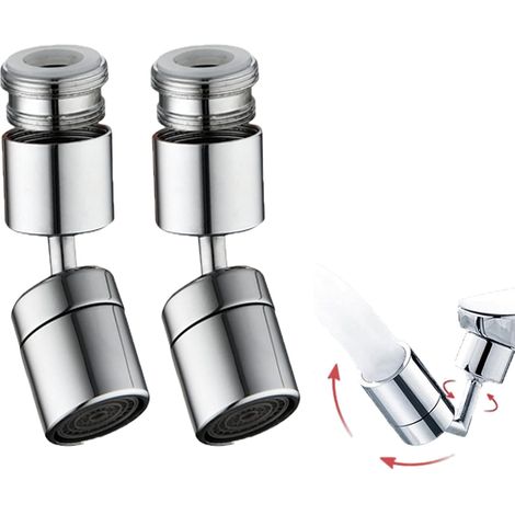Lot de 2 aérateurs d'évier de robinet pivotant à 720 °, accessoires de robinet de cuisine avec filtre anti-éclaboussures (1/5)
