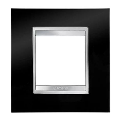 Placa embellecedora Gewiss GW16222TN Chorus Lux - 1 poste - Negro brillante