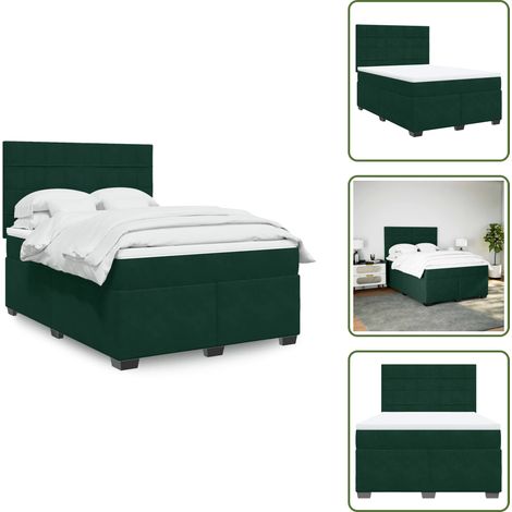 Boxspringbett mit Matratze Dunkelgrün 160x200 cm Samt - Boxspringbett - Boxspringbetten - Bett - Betten (1/5)