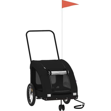 Remorque de vélo pour animaux de compagnie noir
