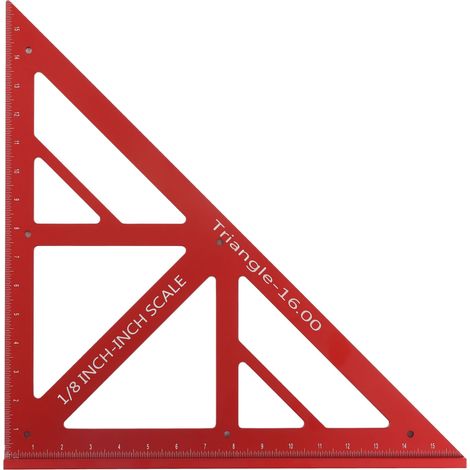 Équerre de menuiserie multifonction en alliage d'aluminium, grande équerre de mesure triangulaire (1/5)