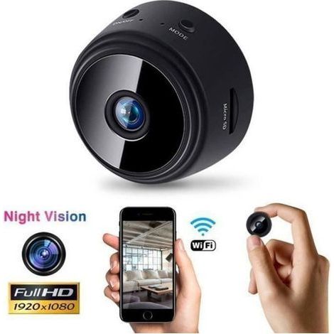 Spionagekamera – WLAN – HD 1080p – Nachtsicht – Integrierte Videoaufzeichnung – Schwarz (1/5)