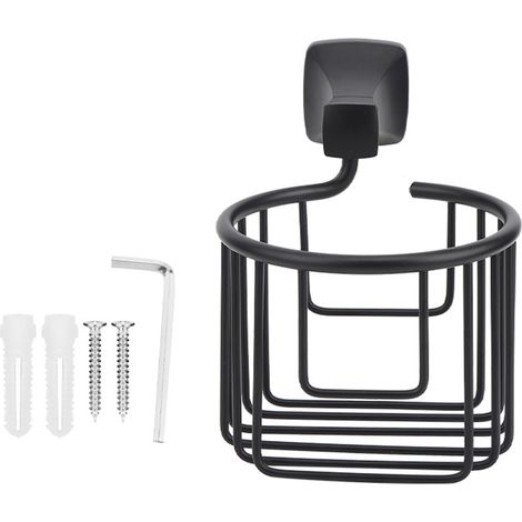 Support Pour Papier Toilette - Porte-Papier Murale En Aluminium - Organiseur De Salle De Bain Avec Panier - 1 Pièce (1/5)