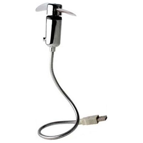 Portable Souple USB Horloge Ventilateur Avec Lumière LED Affichage Temps Réel Pour PC Portable en Alliage (1/5)