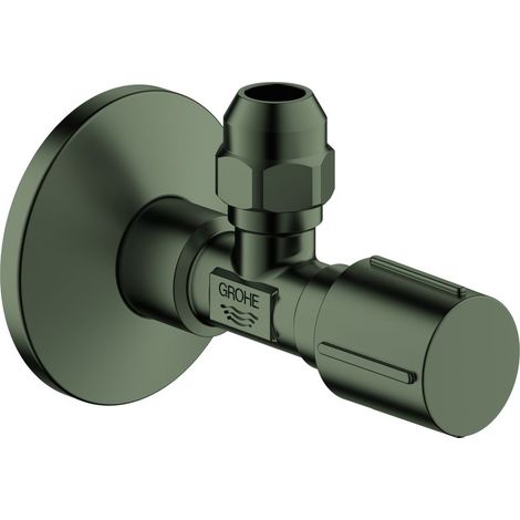 Grohe Eckventil, Wandanschluss 1/2", Abgang 3/8", Schubrosette, Metallgriff, Quetschverschraubung 10mm, Satin Graphite, 22037MG0 (1/3)
