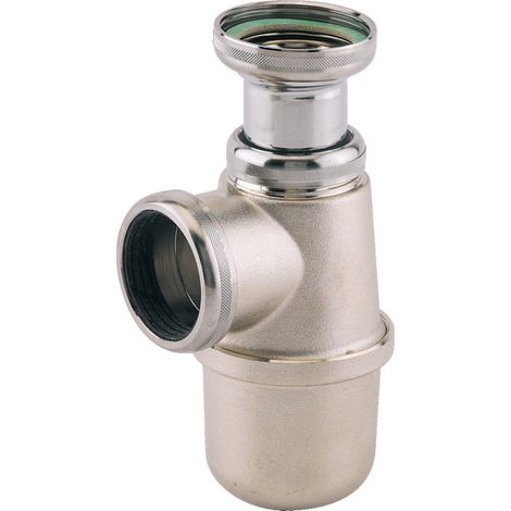 Valentin – Siphon évier réglable D40 en laiton chromé – Sortie 40 mm – Débit 54 l/mn – Culot dévissable – 36720000900