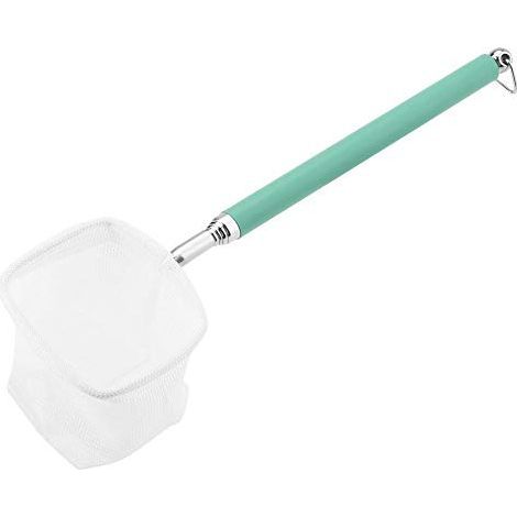 Extendable telescopic skimming net for fish and shrimp, for aquariums and ponds (green square) (1/5)