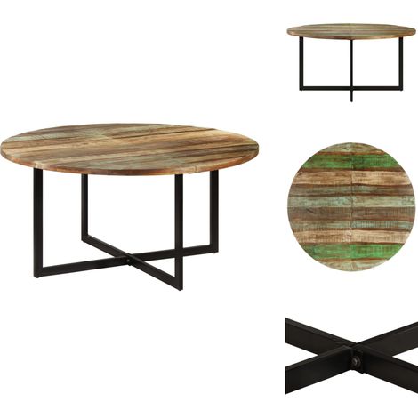 Table à manger 150x75 cm Bois massif de récupération - Table À Manger Industrielle - Table Repas Bois Massif - Table Vintage - Table Design - Mobilier Rustique (1/5)