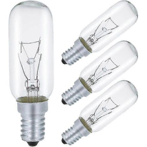 Ampoule pour hotte aspirante E14 40 W, T25 230 V, incandescente, blanc chaud 2700 K, dimmable, lot de 4 (1/5)