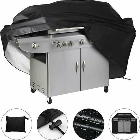 Wasserdichte Schutzhülle für Grill und Plancha 145 x 61 x 117 cm (Schwarz)