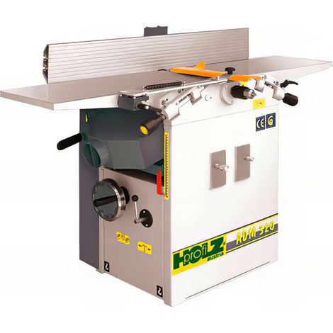 Dégauchisseuse-raboteuse 1500 mm – Puissance 2200 W – Tension 230 V – Largeur de table 320 mm – Hauteur de rabotage max 225 mm – Holzprofi