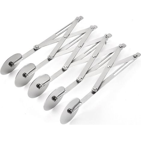 5 Wheel Pizza Cutter - Adjustable Divider - Stainless Steel - Pastry Tool (1/5)