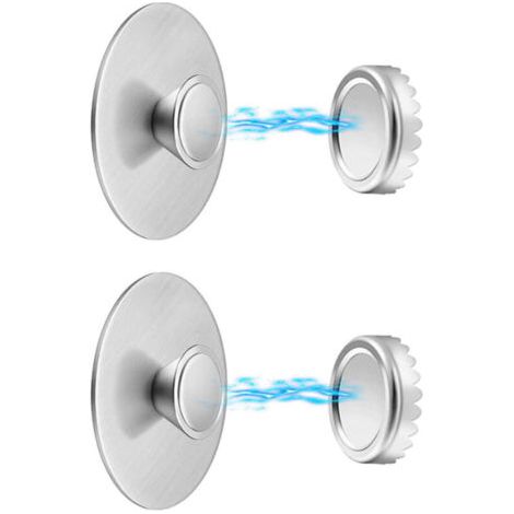 royaluxe-Porte-savon magnétique 2 pièces acier inoxydable – mural sans perçage, avec couvercle, force magnétique forte, économise de l'espace, pour salle de bain/cuisine (1/5)
