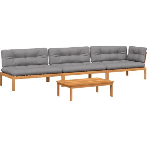 Maison Exclusive - 4-tlg. Garten-Sofagarnitur aus Paletten mit Ki