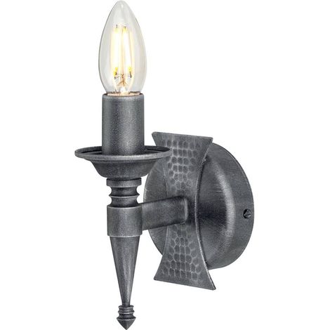 Elstead Saxon - 1 Licht Innenkerze Wandleuchte Silber, Schwarz, E14 (1/5)