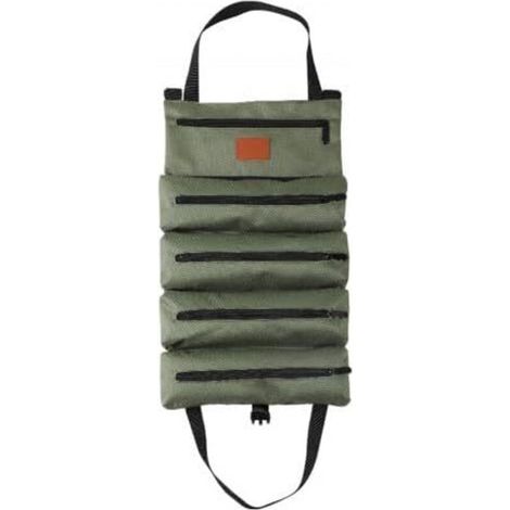 Roll-up Tool Kit, Foldable Tool Bag, Multifunctional Storage Organizer with Individual Pockets, Organized Storage, Easy to Carry, Water-Repellent Material, Green (1/4)