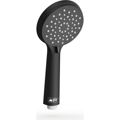 Pommeau de douche MSV Ezio Noir matt – 3 fonctions – Économie d'eau 69 % – Ø 100 mm (1/4)
