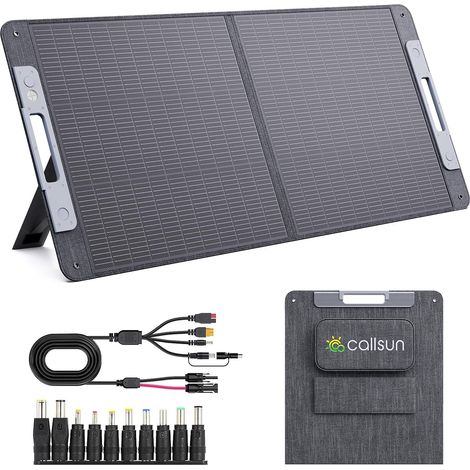 Panneau Solaire Portable 110W 19.8V, N-Type 16BB Pliable solar panel Monocristallins,Sorties USB-A (3.0) (1/5)