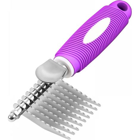 Brosse peigne démêlante pour chiens, outil de toilettage pour animaux, peigne en métal pour démêler les poils du sous-poil emmêlés ou noués. (1/5)