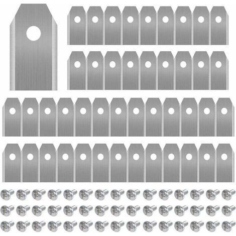 ALLIANDIS 45 x Lames de Rechange en Titane, Lames de Tondeuse à Gazon pour Toutes Les Tondeuses Robotiques Husqvarna Automower, Gardena, Yardforce, Robuste (3g / 0.75mm) avec Vis (1/4)