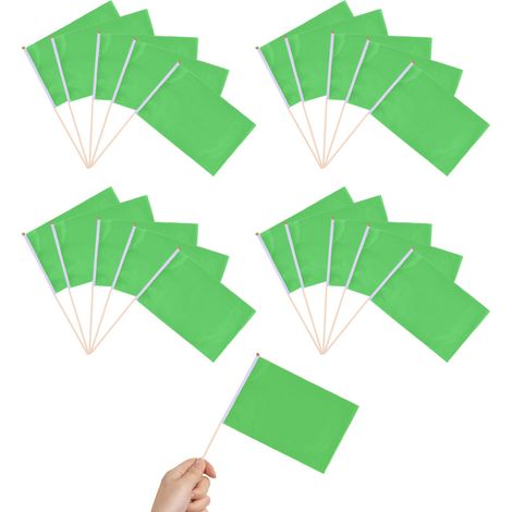 Lot de 20 fanions à hampe triangulaires (14 x 21 cm) pour décoration de fêtes, carnavals et événements intérieurs et extérieurs. (1/5)