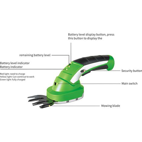 Cisaille à gazon sans fil 2 en 1, taille-haie, taille électrique avec poignée rotative pour une pelouse propre (1/5)