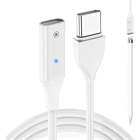 Ladeadapter für Apple Pencil (1. Generation) – USB-auf-Apple-Pencil-Adapter – Schnellladegerät für Apple Pencil (1. Generation) – USB-C-auf-Lightning-Anschluss – Kompatibel mit Geräten wie z. B.
