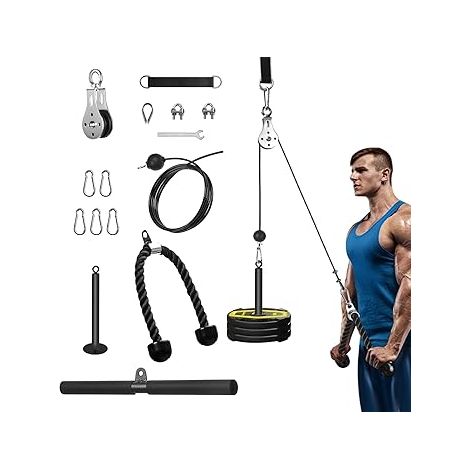 Poulie Musculation Maison, Cable Machine Haute et Basse pour Entraînement en Force des Bras Triceps Dos (1/5)