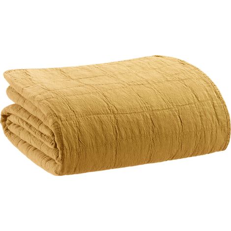 VIVARAISE - Jeté de lit Vivaraise Titou - Coton recyclé 50%, couleur Absynthe - 180 x 260 cm (1/2)