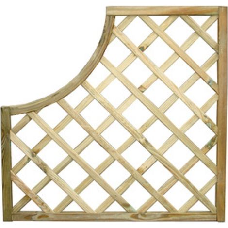 PANNELLO GRIGLIATO PINO IMPREGNATO MOD.35 CM.90X90H ANGOLARE