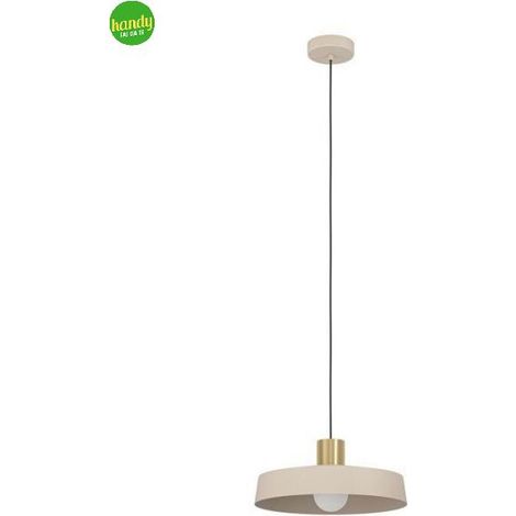 Lampadario A Sospensione Minimal Valdiola Acciaio Sabbia Ottone 1 Luce E27 (1/4)