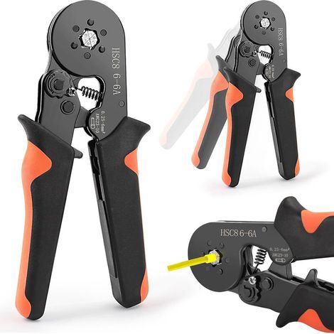 Pince a Sertir pour Cosse Electrique isolées, Cosses Electriques a Sertir 0.25-10mm², Isolated Cliquet Line Terminal Serting Tool, Pinces à Sertir pour Connecteurs Electriques Automobile (1/5)