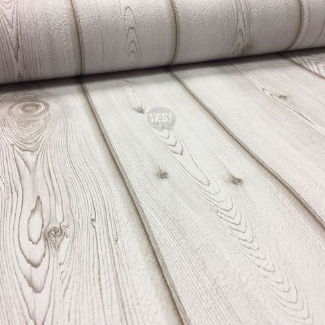 Wood Effect Wallpaper Wooden Planks Boards Realistic Textured Off White Erismann (1/4)