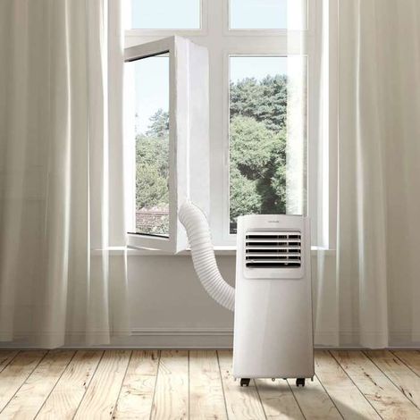 Housse isolante fenêtre oscillo-battante 400 cm – Pour climatiseur portable – Polyester – Universelle (1/4)
