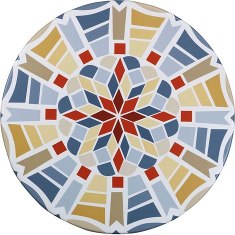 Wenko – Housse de table élastique mosaïque – Ajustement optimal pour tables rondes Ø 70-86 cm – Résistante aux intempéries – Facile à nettoyer (1/7)
