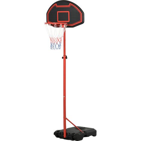 Panier de basket-ball portable d'extérieur avec hauteur réglable de 193,5 à 248,5 cm et base lestable à l'eau ou au sable, en acier et nylon, dimensions : 73 x 49 x 194-249 cm (1/5)