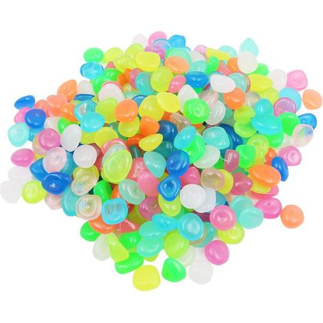 Lot de 300 galets lumineux pour jardin, gravier, jardin, allée, cour, aquarium, décoration d'aquarium (17 à 13 mm, couleurs mélangées) (1/5)