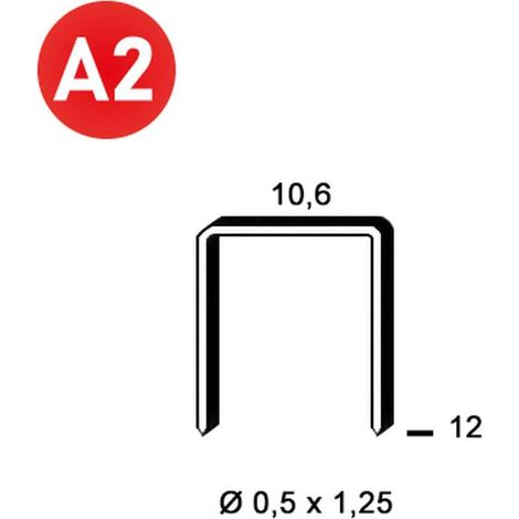 4 000 Agrafes Pf-12 Inox - 10.6x12x0.5x1.25 mm - D-Work