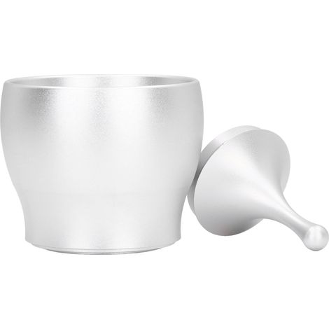 Porte-filtre aluminium doseur à café italien, anneau anti-dispersion, répartiteur de mouture uniforme, argenté (1/5)