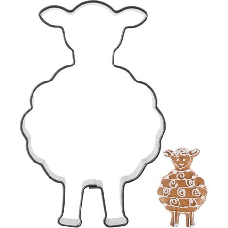 Tagliabiscotti a forma di pecora in acciaio, 7 cm (1/5)