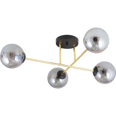 Plafoniera Emibig MAGNUM metallo 4xE14 ottone-nero IP20 55cm (1/5)