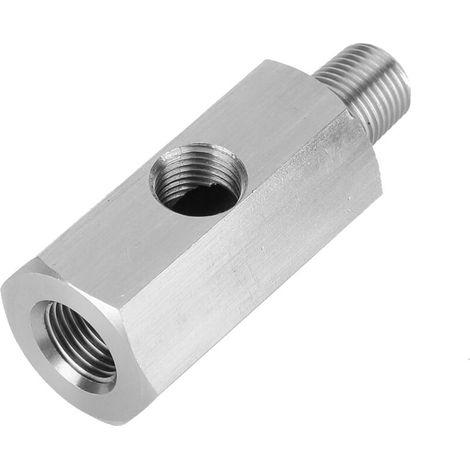 Adaptador para sensor de presión de aceite, adaptador en T para manómetro de presión de aceite M10 a NPT (1/5)