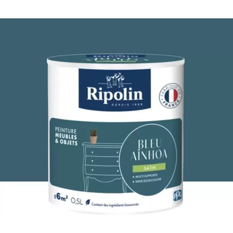 Peinture Meuble & Objet - Satin - 0,5L - Bleu ainhoa - Ripolin (1/3)