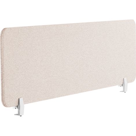 Panel separador beige 160 x 40 cm poliéster PET pantalla acústica oficina Wally