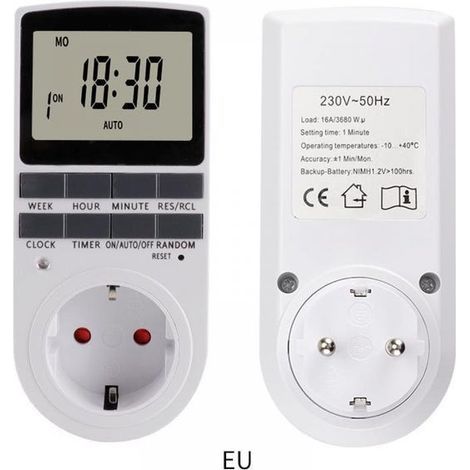 (1 Pack) Digital Programmable Socket with Countdown Timer Digital Daily/Weekly Timer Electrical Outlet Scheduler with LCD Display and Anti Theft Rando (1/5)