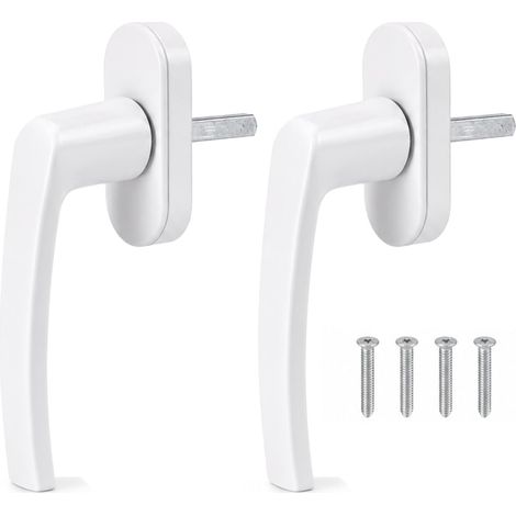 2 Pièces Poignée de Fenêtre Verrouillable, Poignée de Fenêtre en Aluminium avec 4 PCS Vis, Sécurité pour Toutes Les Fenêtre et Porte de Balcon, Adaptée Aux Fenêtres PVC et Terrasse (2) (1/5)