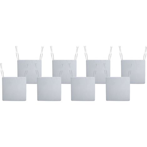 Set di 8 cuscini per sedie da giardino in tessuto poliestere grigio chiaro Sassari (1/5)