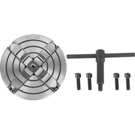 Mandrin de tour 4 mors indépendants 125mm, force de serrage élevée, outil de maintien de pièce 3000 tr/min (1/5)