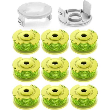 Suitable for RYOBI lawnmower accessories, AC80RL3/AC14HCA grass cutting head, grass cutting line (9 spools, 2 covers) (1/4)
